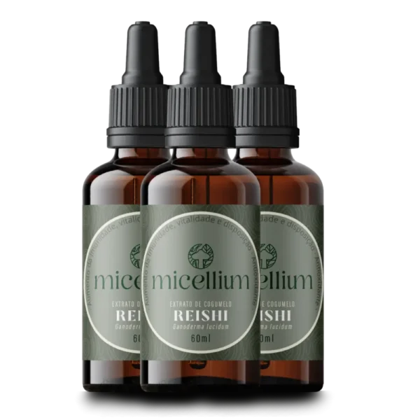 Kit 3 Unidades - Extrato/Tintura de Cogumelo Reishi (ganoderma Lucidum) 60ml