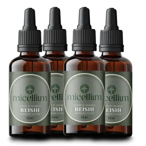 Kit 4 Unidades - Extrato/Tintura de Cogumelo Reishi (ganoderma Lucidum) 60ml